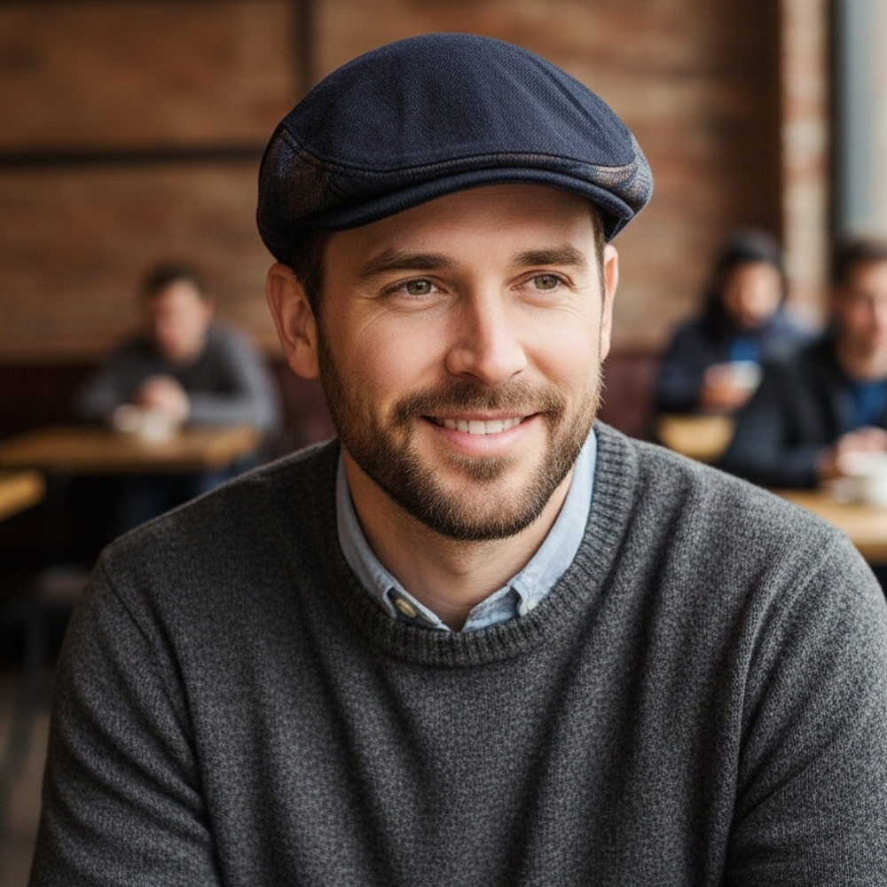 Goorin Bros Brown and Blue Checkered Cap